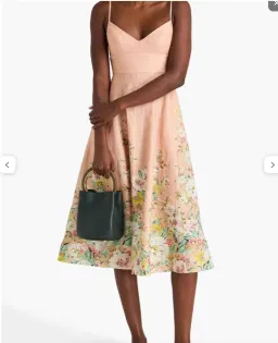 Floral-print linen midi dress for rent on The Volte - image 3