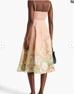 Floral-print linen midi dress for rent on The Volte - image 2