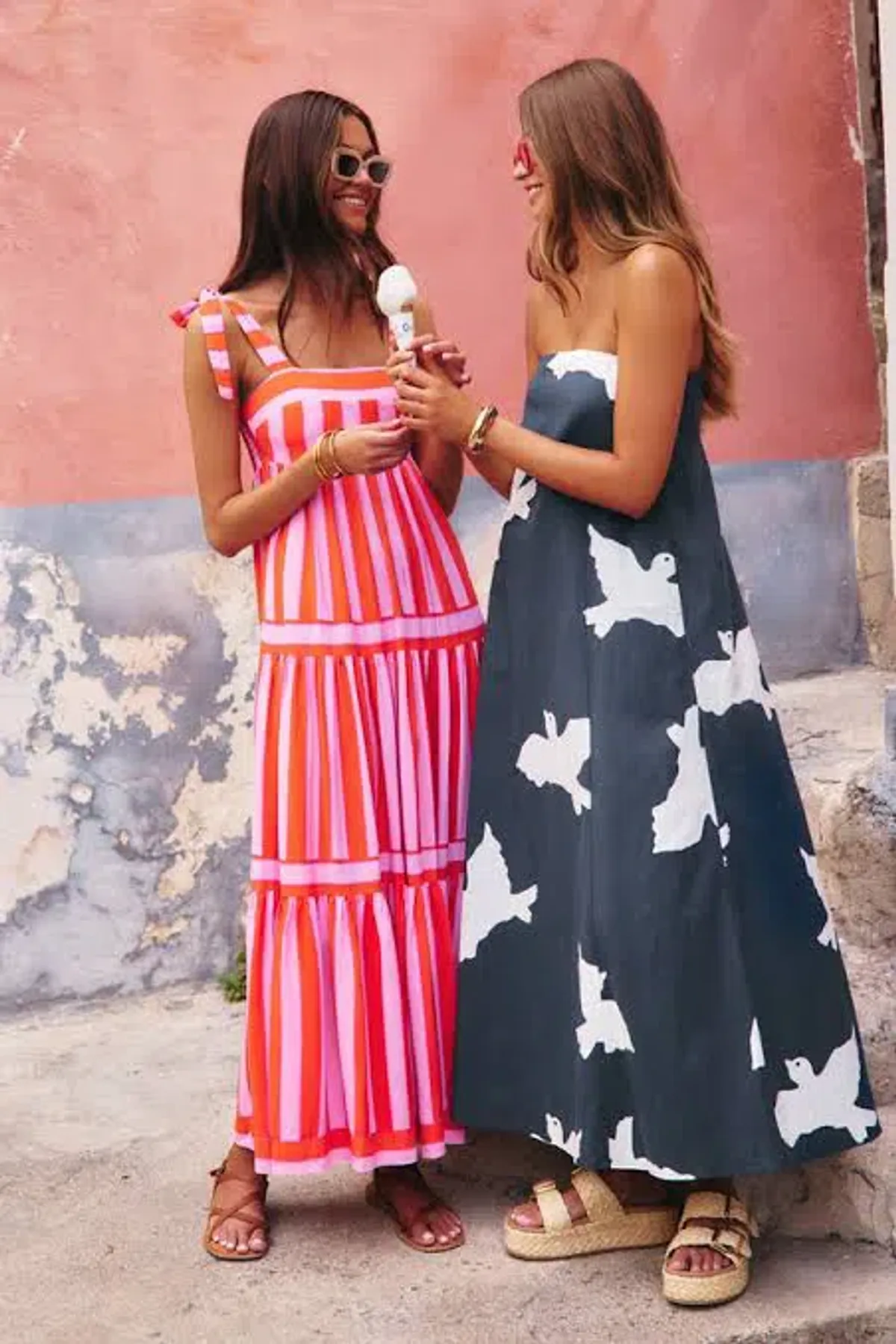 Mister Zimi Bella Maxi Dress Pink Red Stripe Size 12 L Large Gelato - Image 2