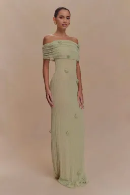 Brynn Orchid Knit Maxi Dress - Pastel Green for rent on The Volte - image 1
