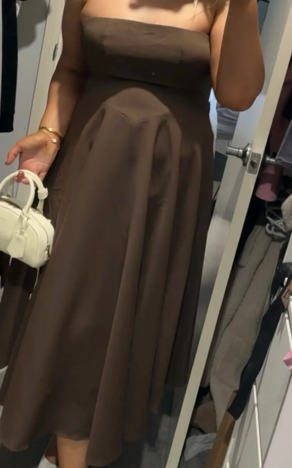 The Ultimate Odd Muse Strapless Midi Dress Brown XXL - Image 3