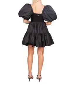 Aje Casa Black Puff Sleeve Mini Dress size 14 for rent on The Volte - image 4