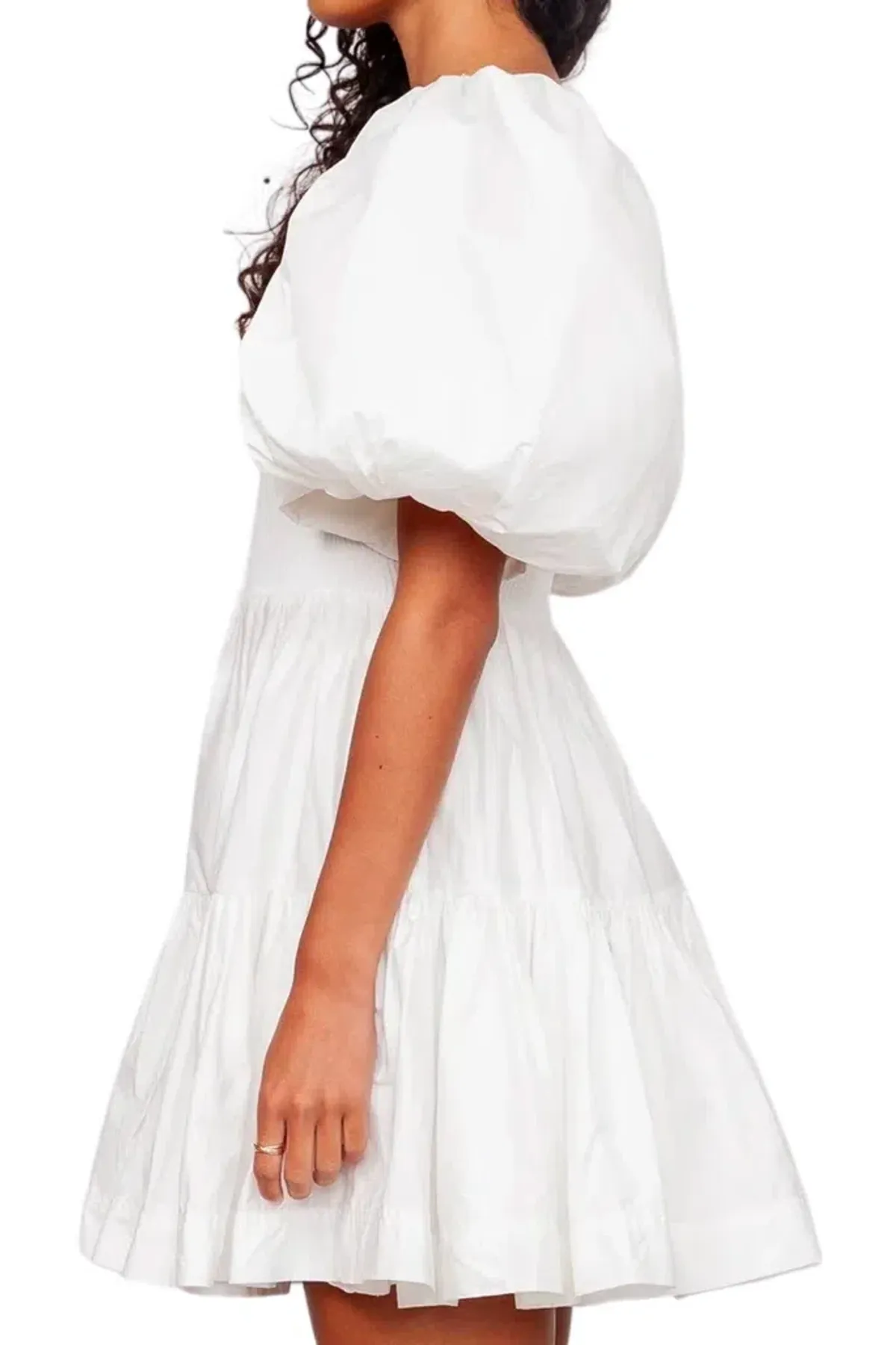 Aje Casa White Puff Sleeve Mini Dress size 16 - Image 6