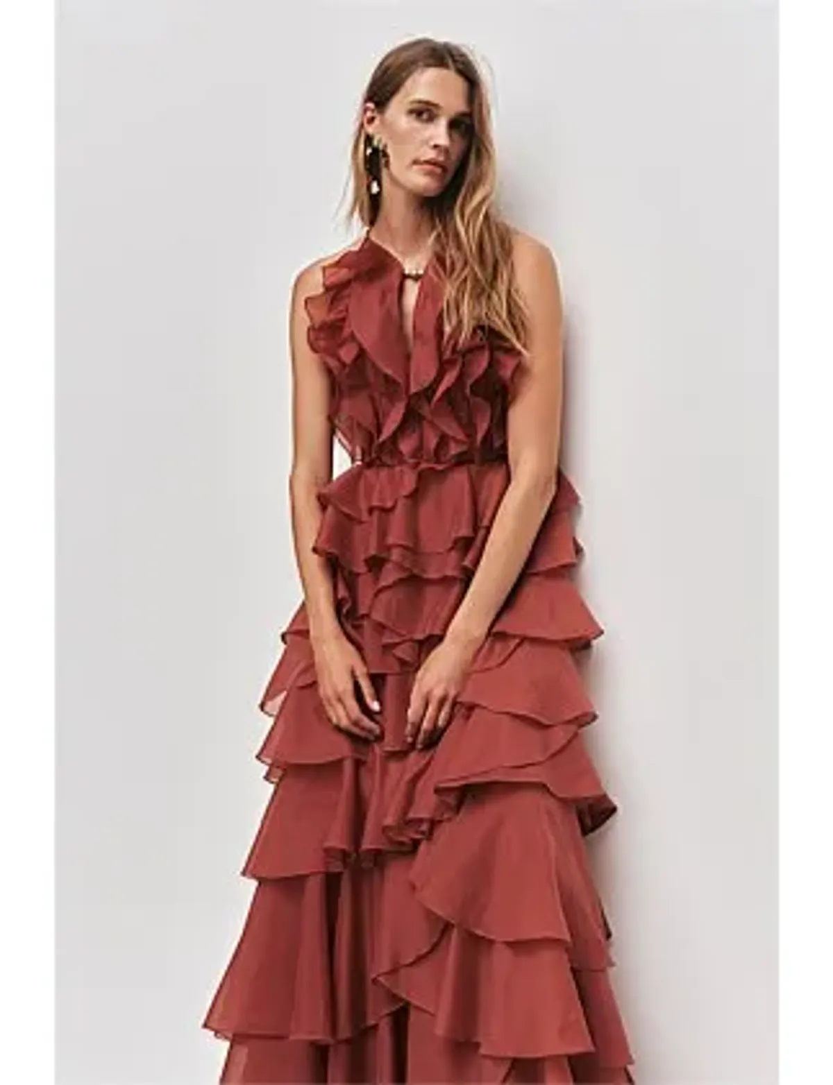 Aje Cleo Gown Rust Size 10 - Image 1