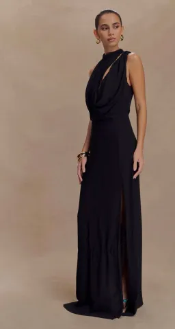 Galia Cowl Neck Maxi Dress - Black for rent on The Volte - image 4