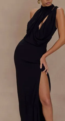 Galia Cowl Neck Maxi Dress - Black for rent on The Volte - image 3
