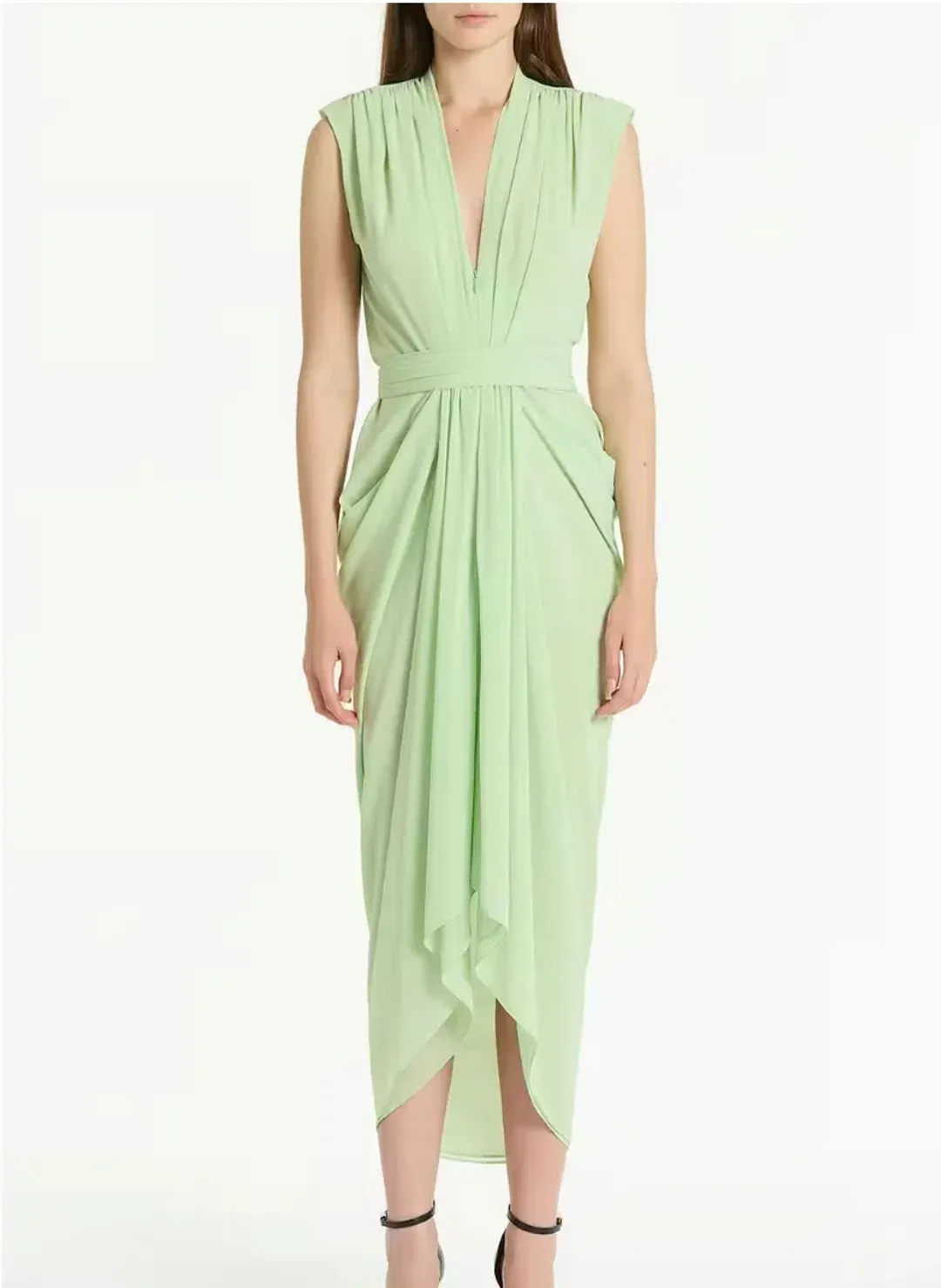 Carla Zampatti Peridot Waterfall Dress Size 10 for rent on The Volte - main image