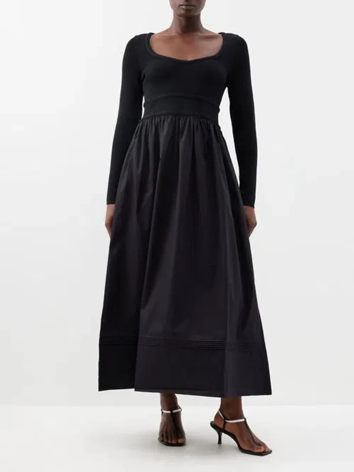 Aje Audrey Black Knit Midi Dress XL - Image 1