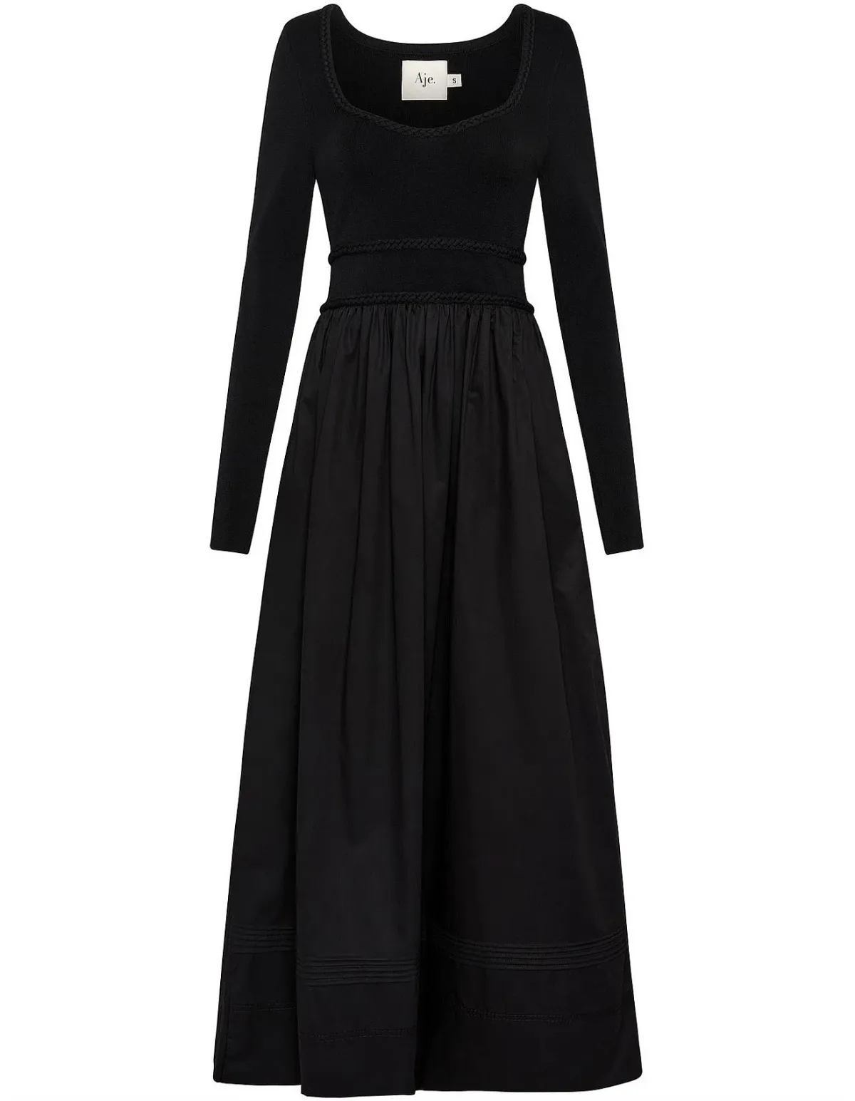 Aje Audrey Black Knit Midi Dress XL - Image 4