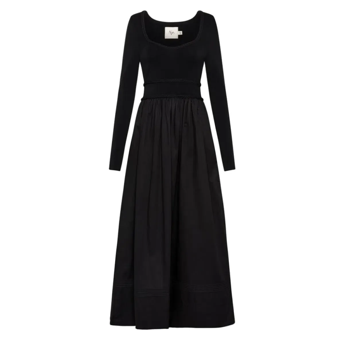 Aje Audrey Black Knit Midi Dress XL - Image 2