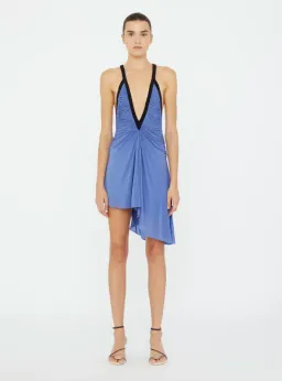 CHRISTOPHER ESBER V-NECK MINI DRESS IN BLUE SIZE 8 for rent on The Volte - image 2