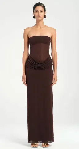 Benni Petra Maxi Dress Chocolate Size 8 for rent on The Volte - image 1