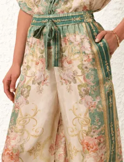 Zimmermann August Khaki Floral Set - Short Sleeve Shirt Size 0 & Pant Size 1 for rent on The Volte - image 4