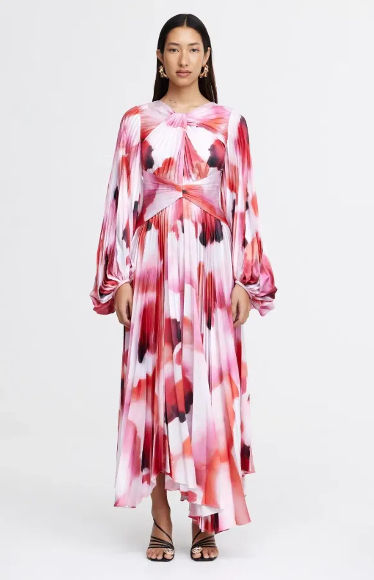 ACLER DAILLEY MIDI DRESS in RED/WHITE AU 16 - Image 4