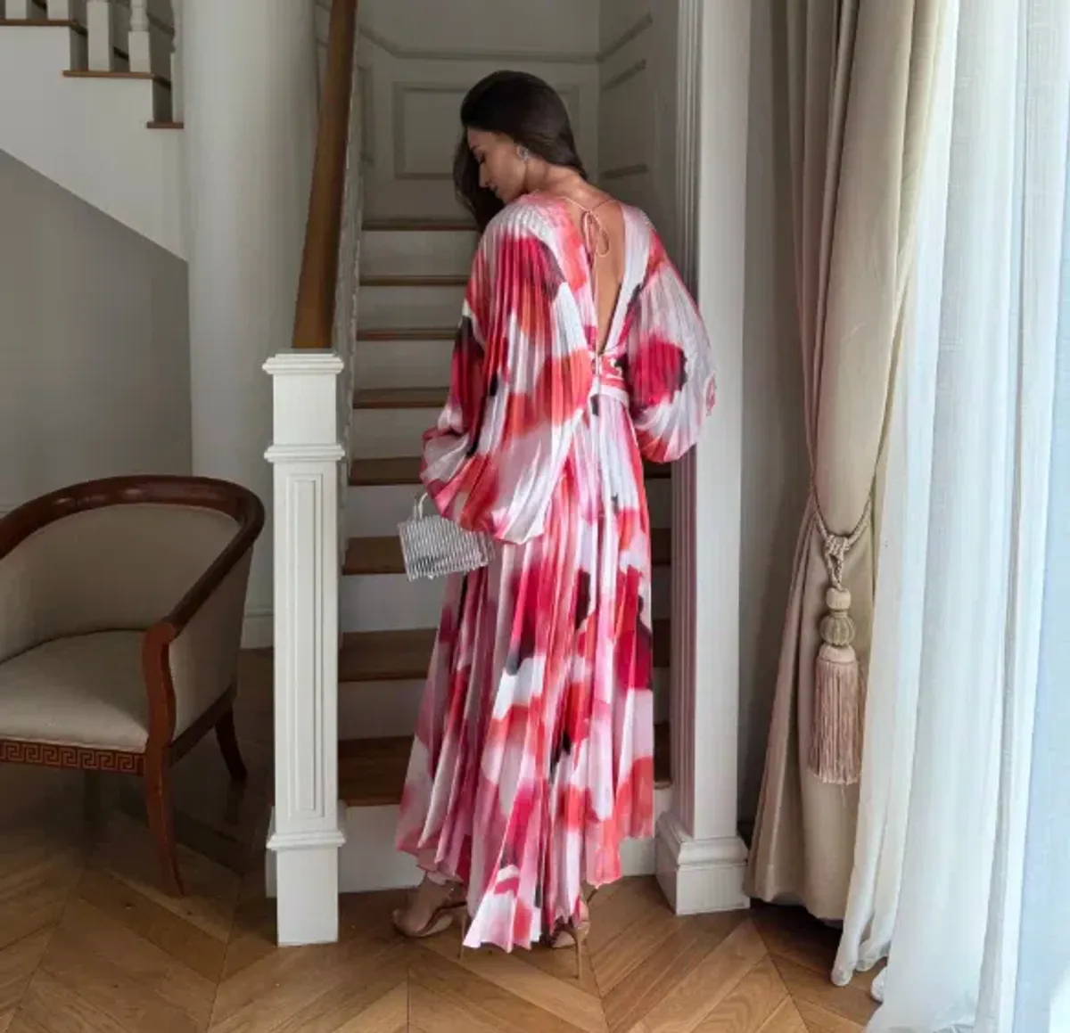 ACLER DAILLEY MIDI DRESS in RED/WHITE AU 16 - Image 2