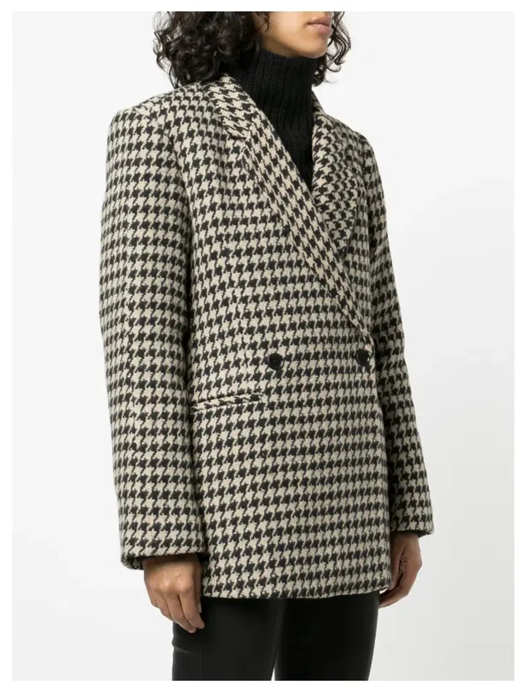 ANINE BING Kaia houndstooth double-breasted blazer for rent on The Volte - main image