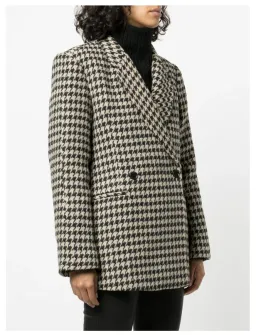 ANINE BING Kaia houndstooth double-breasted blazer for rent on The Volte - image 3