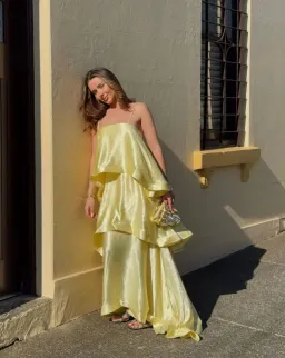 Elliatt Tilly Tiered Maxi Dress size L / 12 Butter Yellow for rent on The Volte - image 1