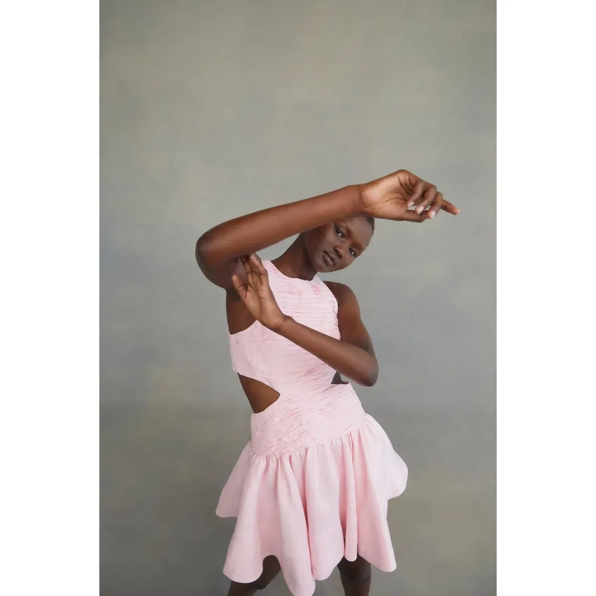 AJE INTROSPECT CUT OUT MINI DRESS PINK Size 16 - Image 4