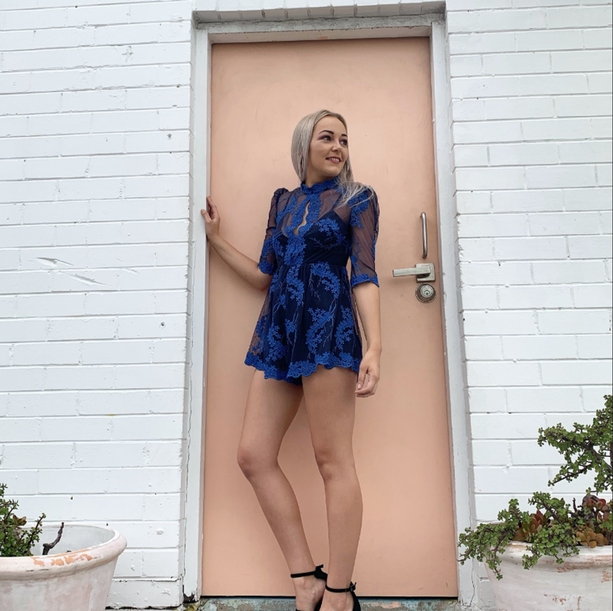 Alice McCall Honeymoon playsuit in indigo, size 8 - Image 2