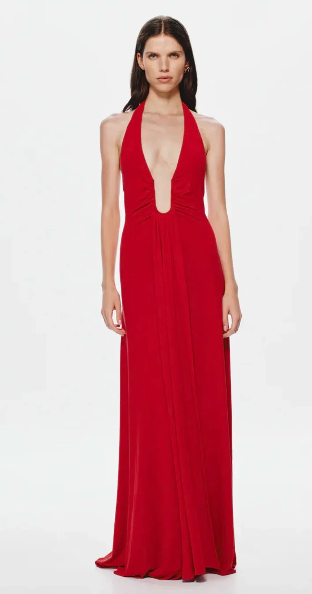 MISHA The Jennifer Cupro Maxi Dress Cherry Red Sz XS AU 6 for rent on The Volte - main image