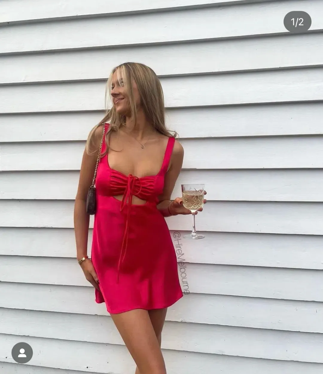 Arcina Ori Valentina Dress in Cherry Red for rent on The Volte - main image