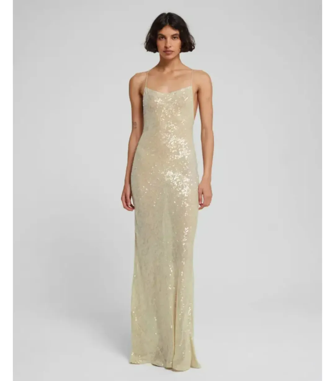 Rat & Boa Olympia Sequin Dress Ivory Size 8 for rent on The Volte - main image