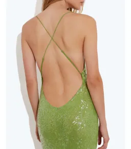 Rat & Boa Gaia Dress Green Sequin Size 8 for rent on The Volte - image 3