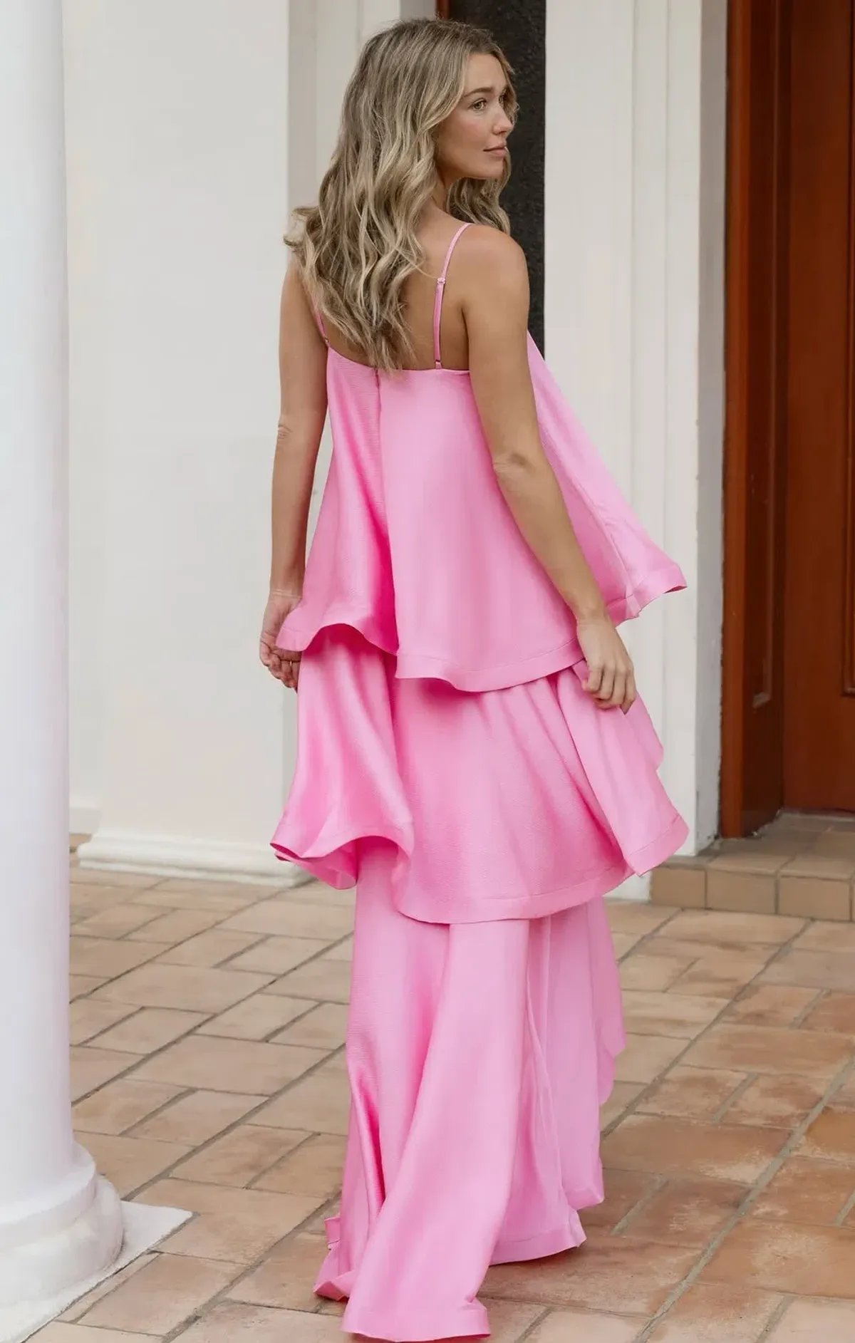 Elliatt Tilly Tiered Maxi Dress size XL / 14 Pink - Image 2