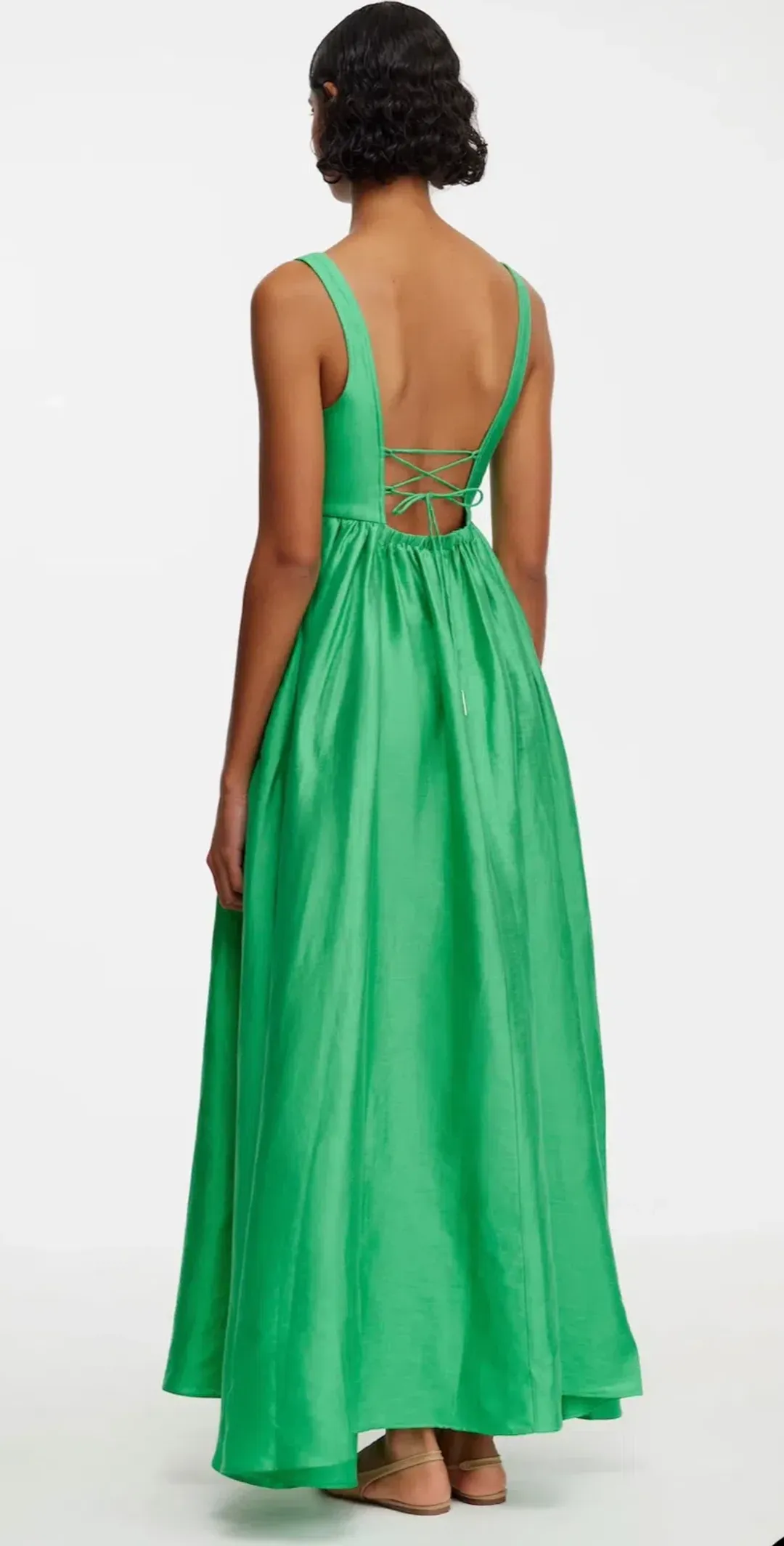 Acler Sandgate Maxi Dress, Green, Size 8 for rent on The Volte - main image