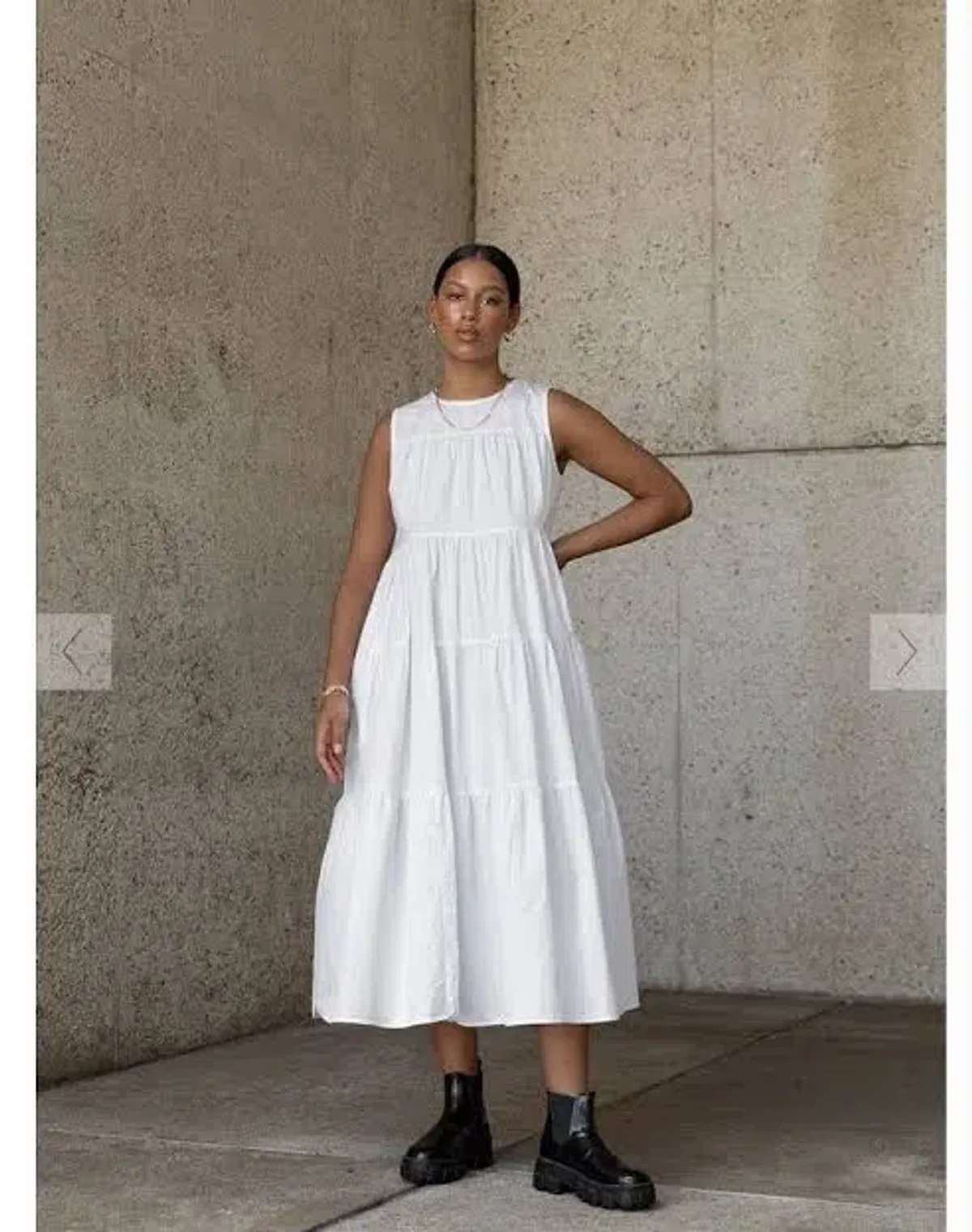 Dissh April Poplin Tier Midi Dress Size 6 - Image 1