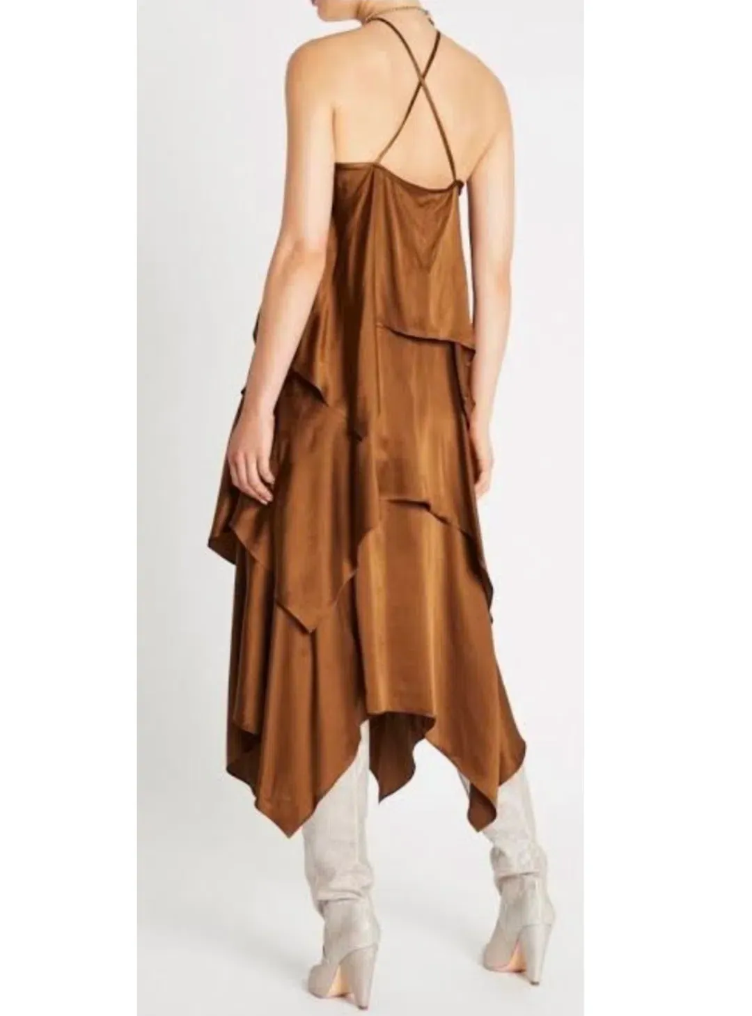 Sass & Bide Brown Sugar Silk Slip Dress Brown Size 10 for rent on The Volte - main image