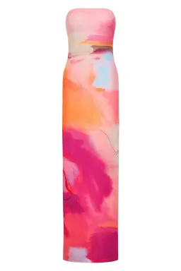 WITH HARPER LU STRAPLESS SLIP MAXI DRESS ABSTRACT ART SIZE XS Aus6-8 for rent on The Volte - image 10