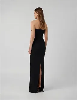 Effie Kats Monroe Strapless Crepe Floor Length Gown Black Size 6 for rent on The Volte - image 4