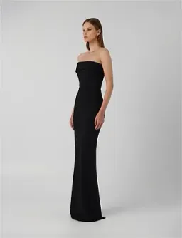 Effie Kats Monroe Strapless Crepe Floor Length Gown Black Size 6 for rent on The Volte - image 3