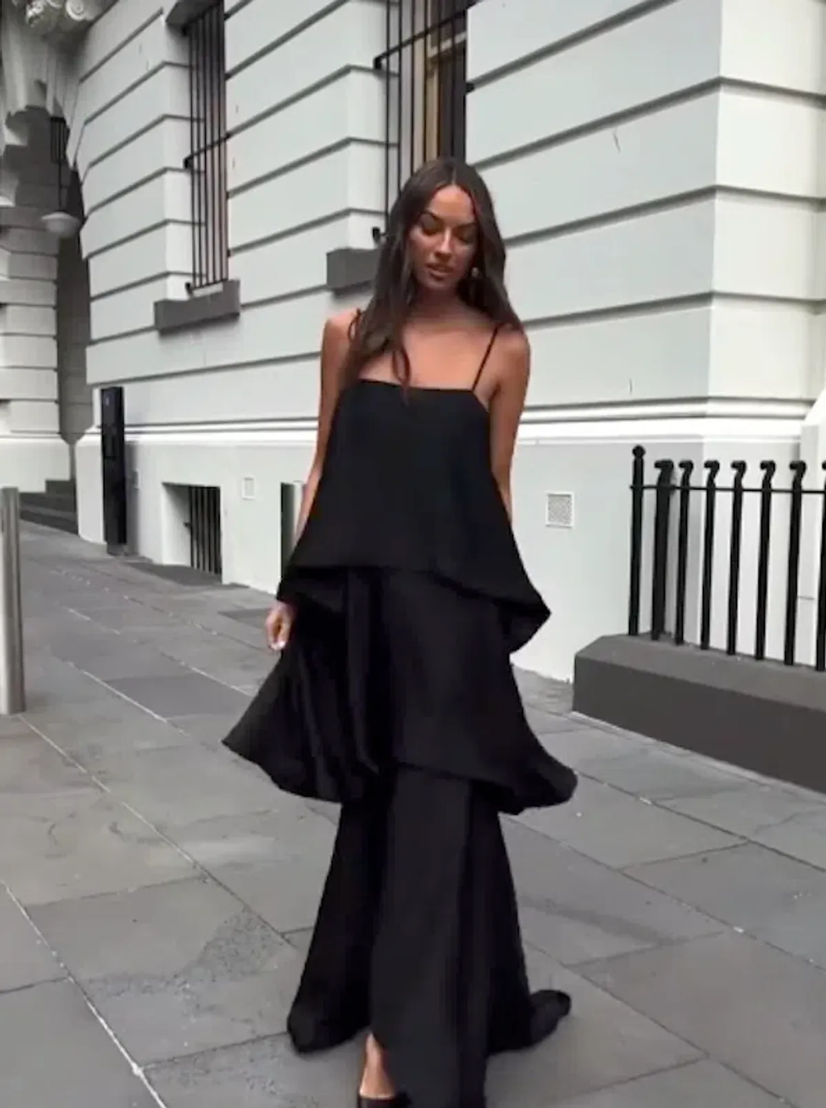 Tilly Tiered Maxi Dress in Black in XXL - Image 11