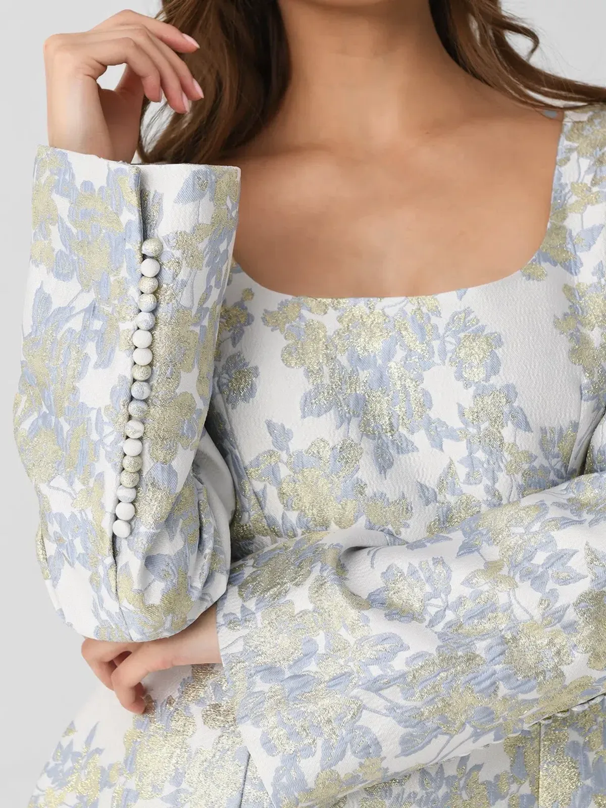 ANNA QUAN Margot Dress in Water Lillies Blue Size 8 AU - Image 5