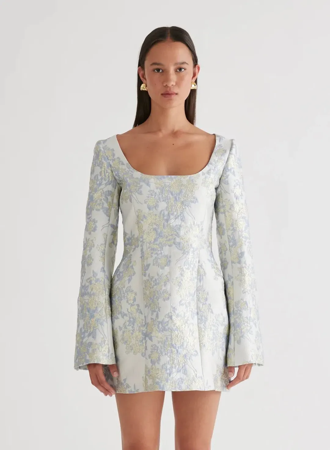 ANNA QUAN Margot Dress in Water Lillies Blue Size 8 AU for rent on The Volte - main image
