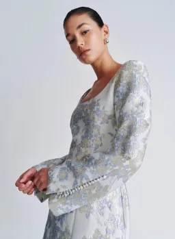 ANNA QUAN Margot Dress in Water Lillies Blue Size 8 AU for rent on The Volte - image 9
