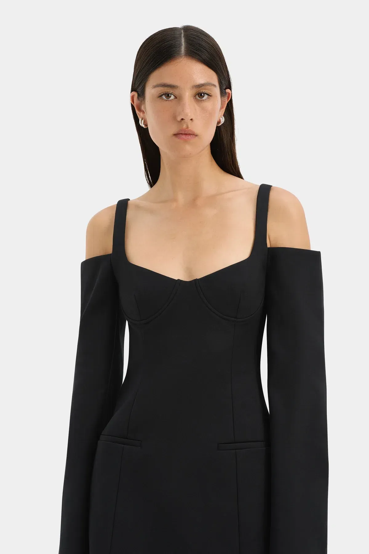 SIR SANDRINE LONG SLEEVE MINI IN BLACK SIZE AU 6 - Image 4
