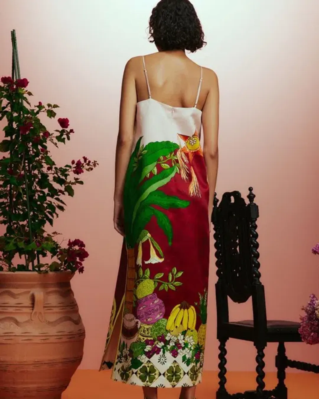 ALEMAIS Tiger Slip Midi Dress 10 for rent on The Volte - main image