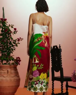 ALEMAIS Tiger Slip Midi Dress 10 for rent on The Volte - image 6