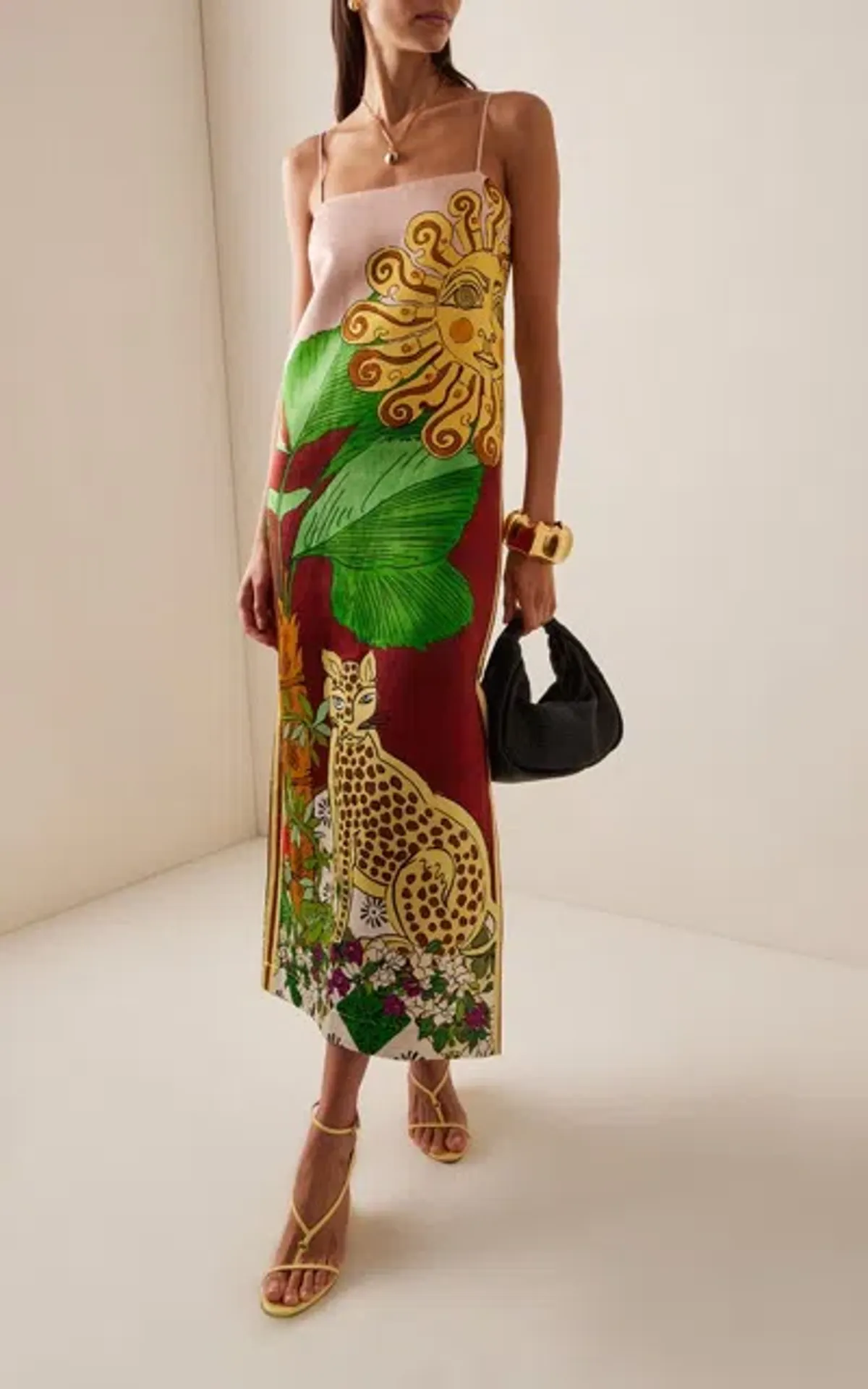 ALEMAIS Tiger Slip Midi Dress 10 for rent on The Volte - main image