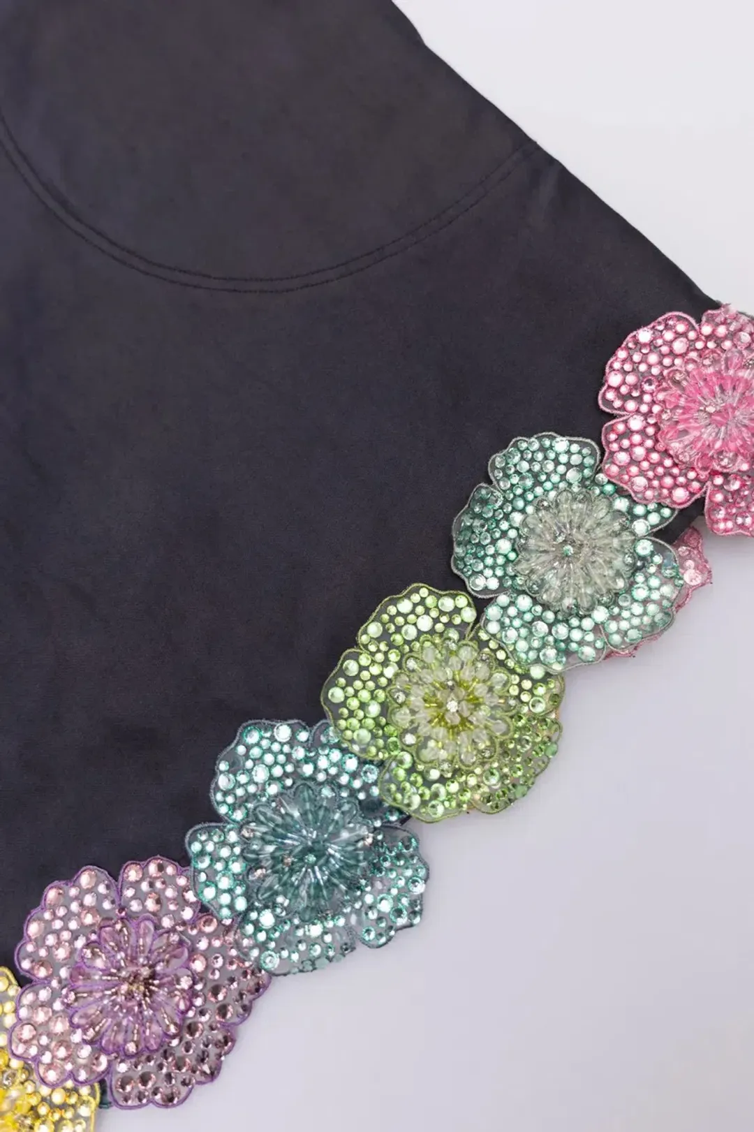 ALEMAIS Lolita Floral Beaded Mini Dress Black 10 AU for rent on The Volte - main image