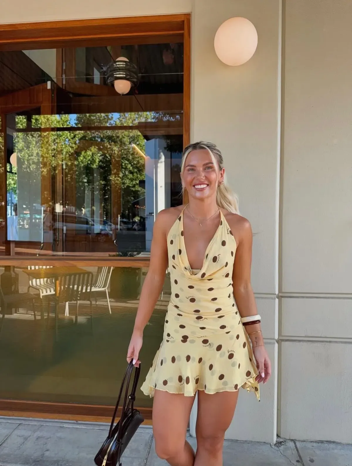 Benni Spotty Harlow Halter Dress Size 8 for rent on The Volte - main image