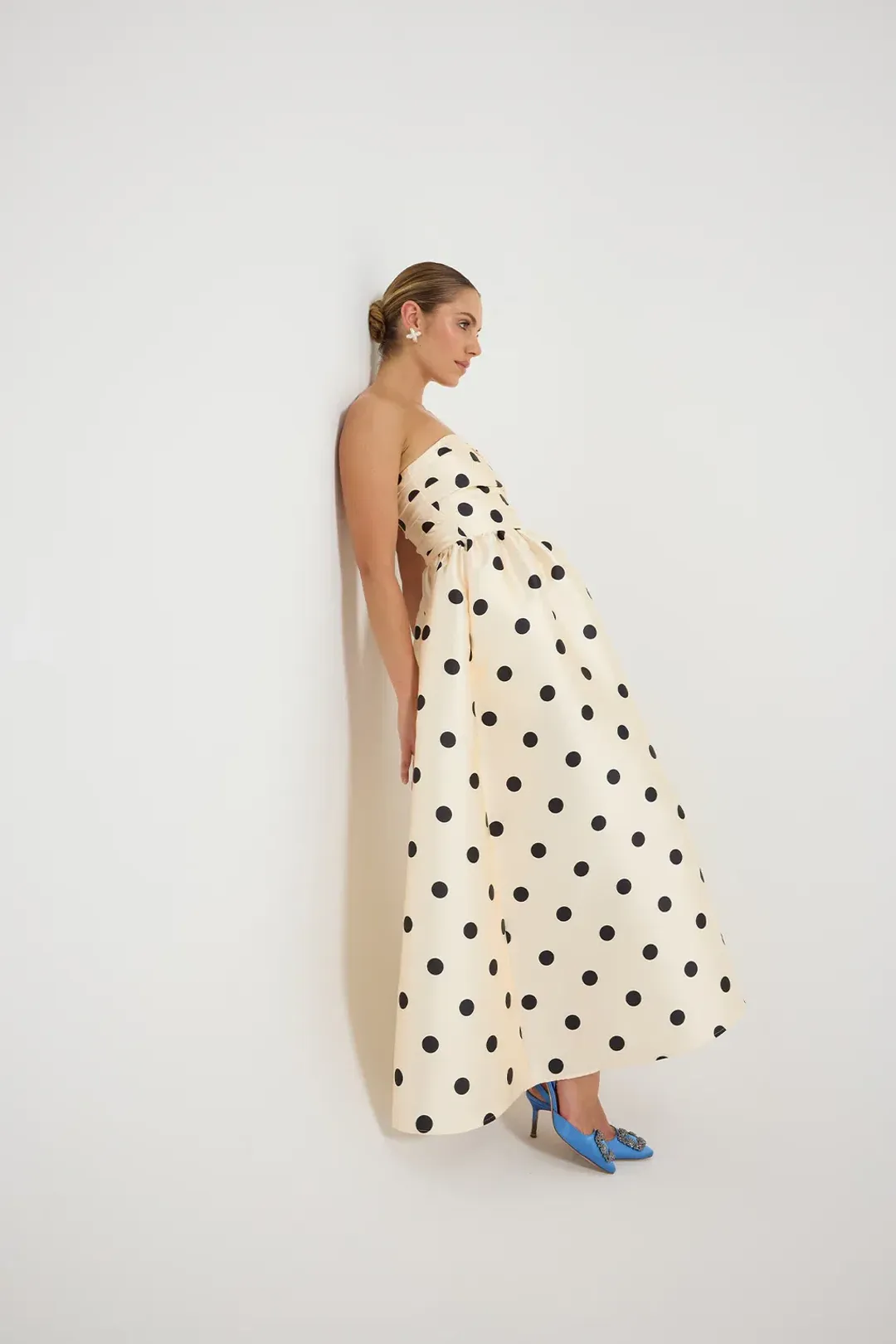 Pasduchas Dottie Strapless Midi Dress Size 6 for rent on The Volte - main image
