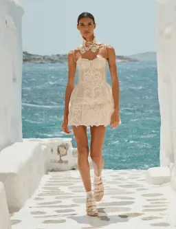 Zimmermann Rebellion Filigree Mini Dress in Cream OP for rent on The Volte - image 1
