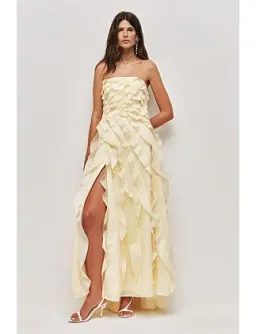 Aje Allairie Gown Butter Yellow Size 10 for rent on The Volte - image 1