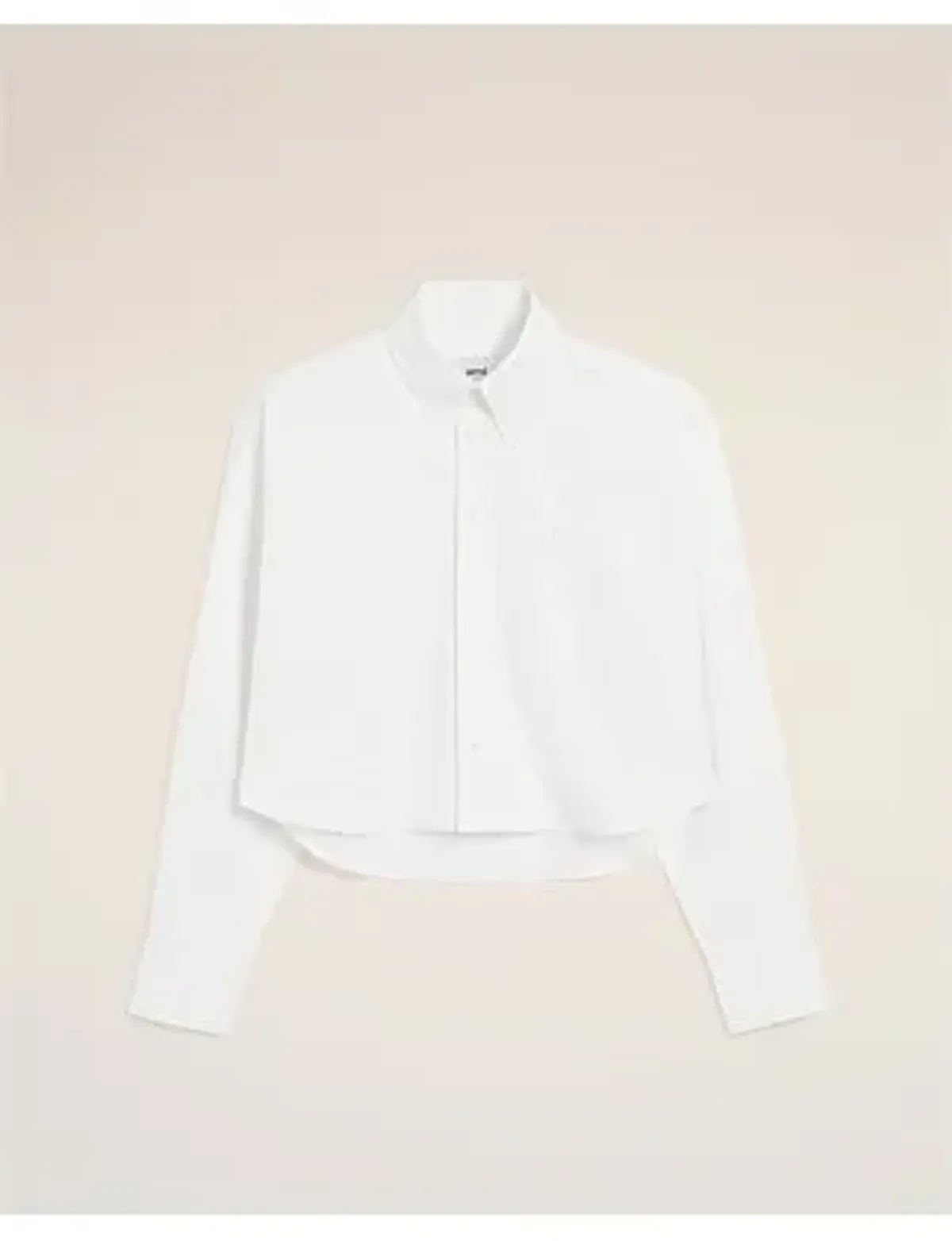 Ami CROPPED Long Sleeve BU SHIRT White Size 8 for rent on The Volte - main image