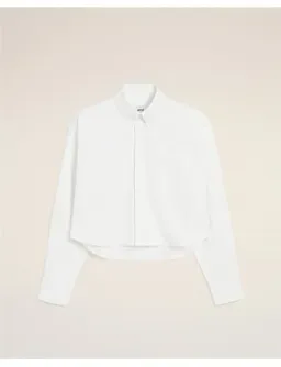 Ami CROPPED Long Sleeve BU SHIRT White Size 8 for rent on The Volte - image 1